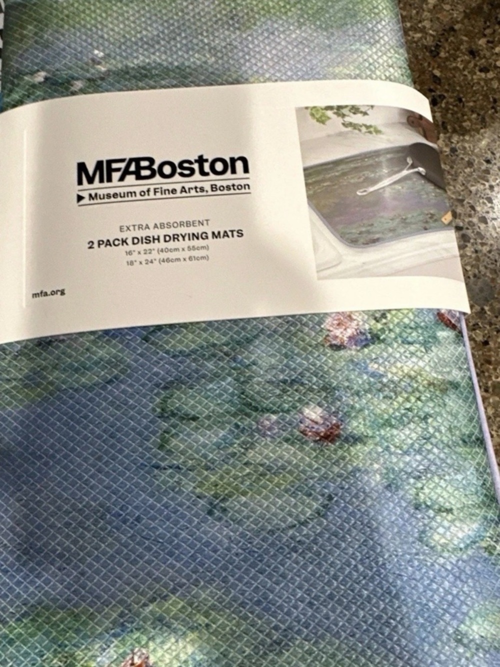 Claude Monet Water lilies-Art Museum of  Boston Extra Absorbent 2Dish Drying Mat